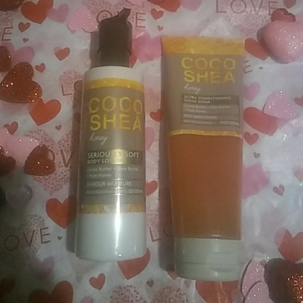 BBW Coco Shea honey sugar scrub n honey lotion